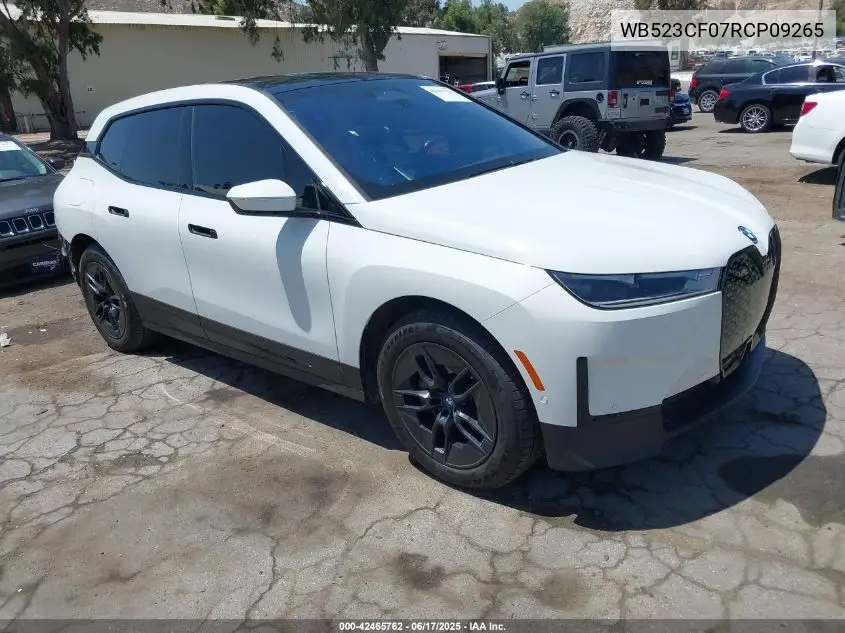 2024 BMW Ix xDrive50 VIN: WB523CF07RCP09265 Lot: 42465762