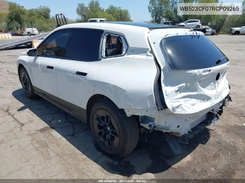 2024 BMW Ix xDrive50 VIN: WB523CF07RCP09265 Lot: 42465762