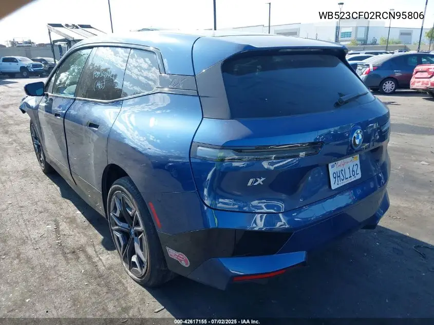 2024 BMW Ix xDrive50 VIN: WB523CF02RCN95806 Lot: 42617155