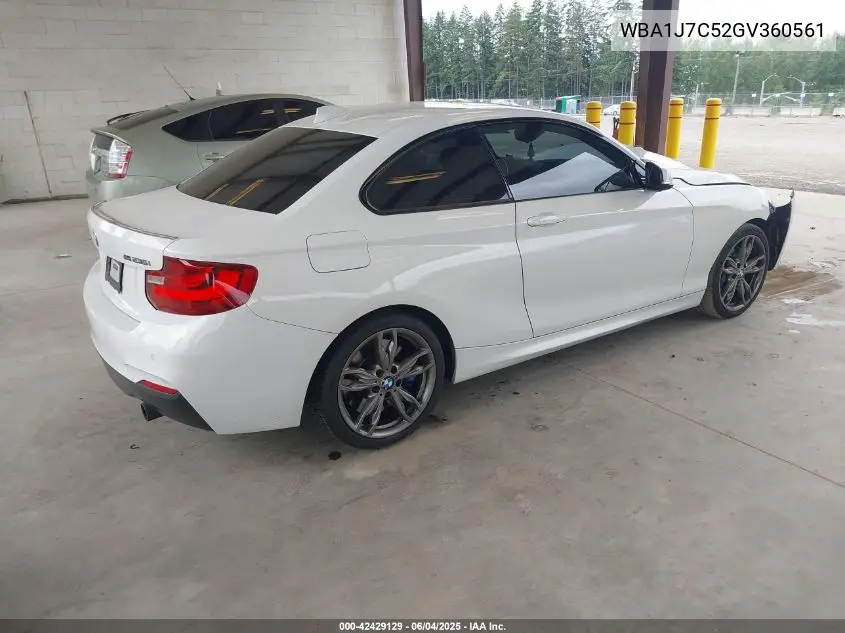 2016 BMW M235I VIN: WBA1J7C52GV360561 Lot: 42429129