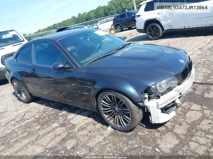 2002 BMW M3 VIN: WBSBL93472JR13864 Lot: 42551820