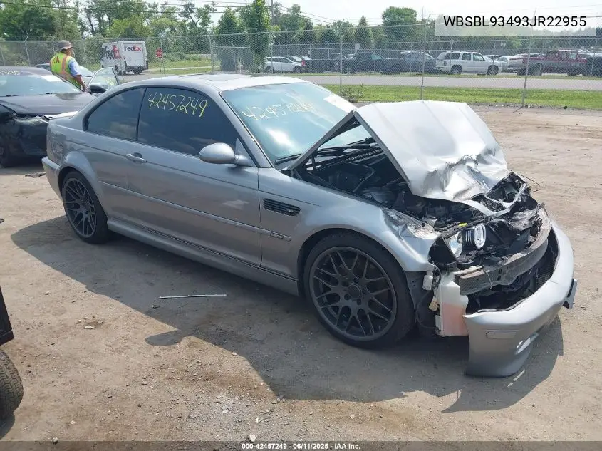 2003 BMW M3 VIN: WBSBL93493JR22955 Lot: 42457249