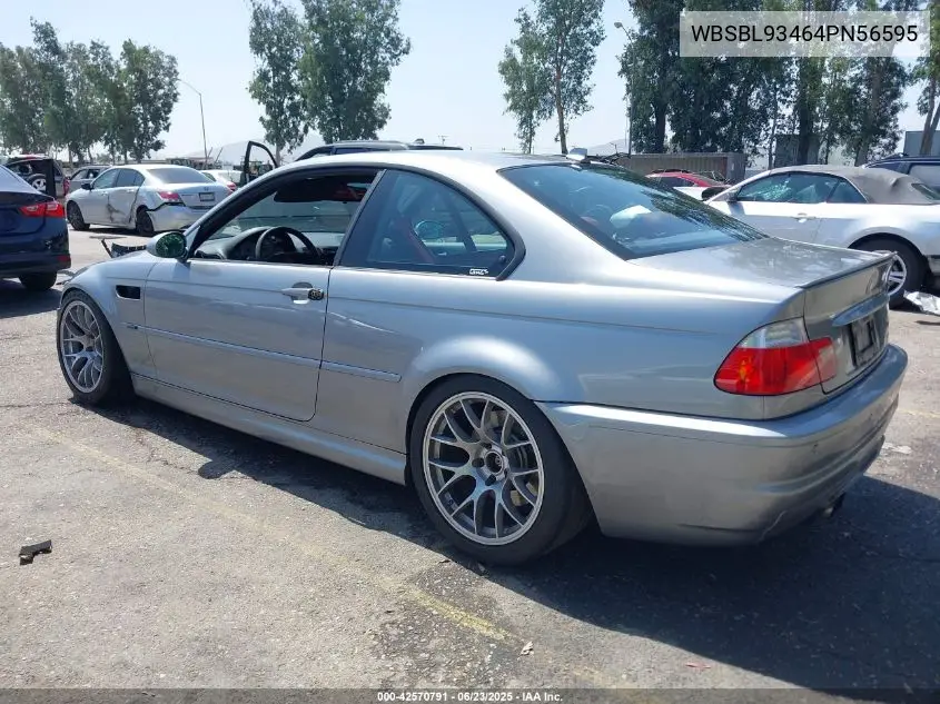 2004 BMW M3 VIN: WBSBL93464PN56595 Lot: 42570791
