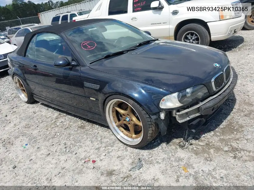2005 BMW M3 VIN: WBSBR93425PK10365 Lot: 41993980