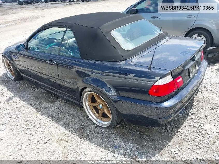 2005 BMW M3 VIN: WBSBR93425PK10365 Lot: 41993980