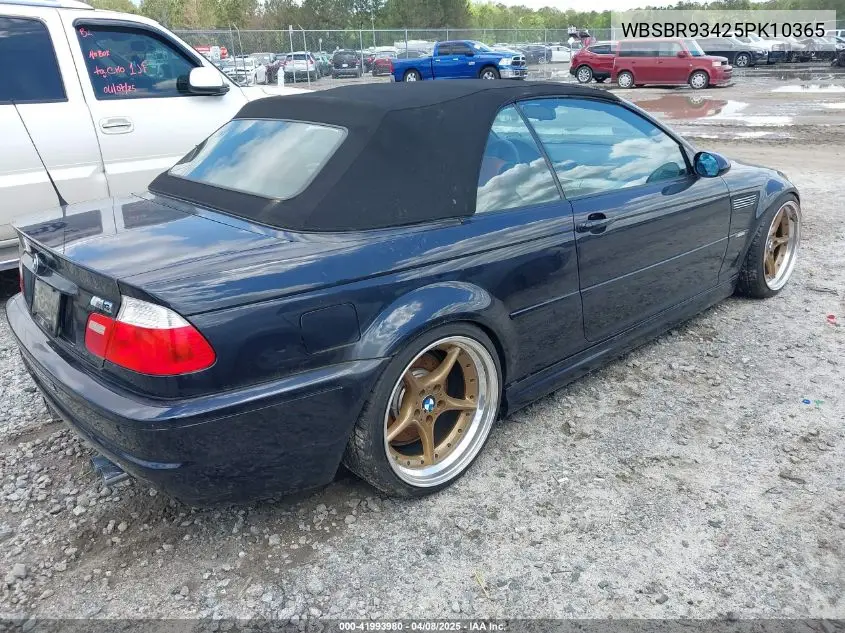 2005 BMW M3 VIN: WBSBR93425PK10365 Lot: 41993980