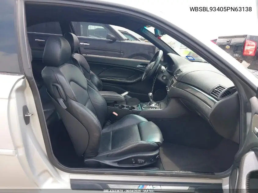 2005 BMW M3 VIN: WBSBL93405PN63138 Lot: 42433678