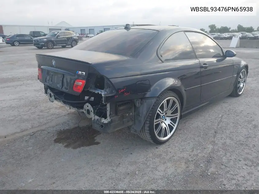 2006 BMW M3 VIN: WBSBL93476PN65938 Lot: 42336455