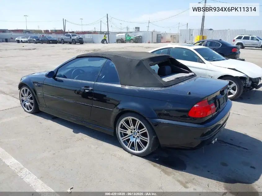 2006 BMW M3 VIN: WBSBR934X6PK11314 Lot: 42515539