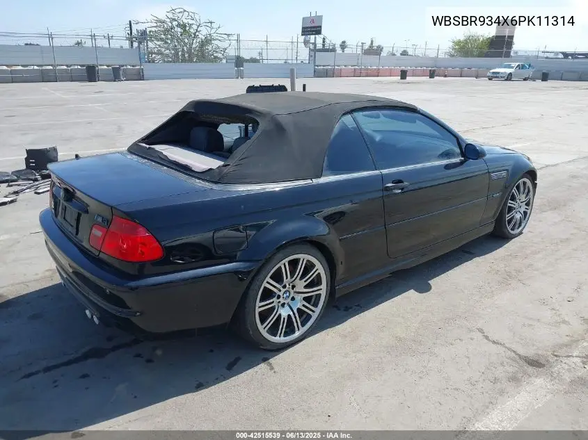 2006 BMW M3 VIN: WBSBR934X6PK11314 Lot: 42515539
