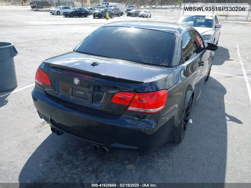 2008 BMW M3 VIN: WBSWL93518P330206 Lot: 41625668