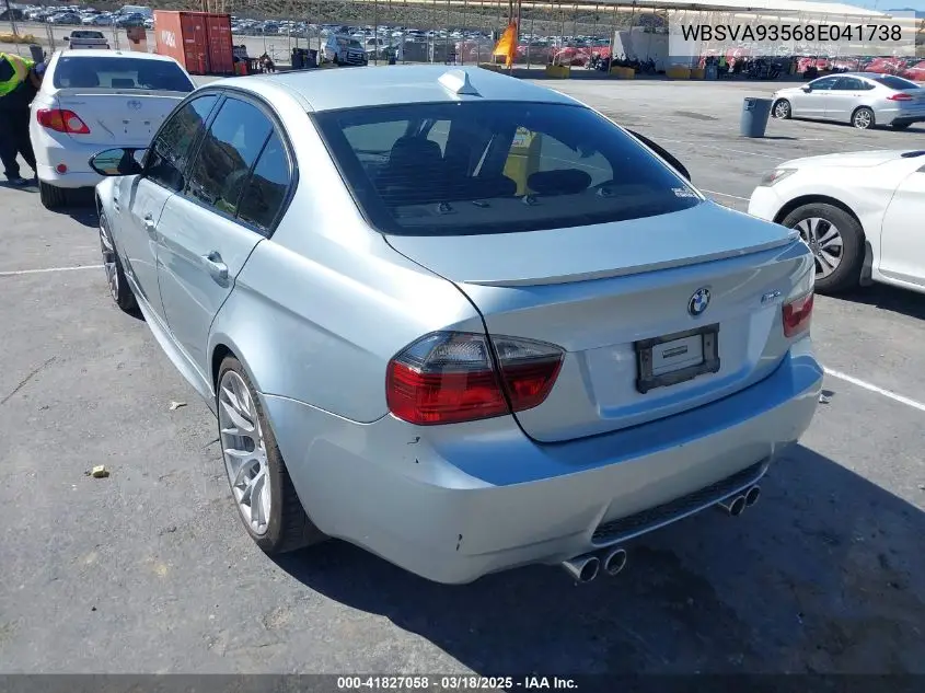 2008 BMW M3 VIN: WBSVA93568E041738 Lot: 41827058