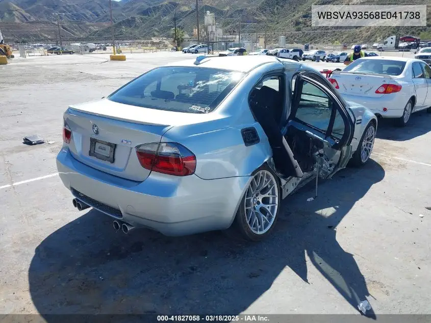 2008 BMW M3 VIN: WBSVA93568E041738 Lot: 41827058