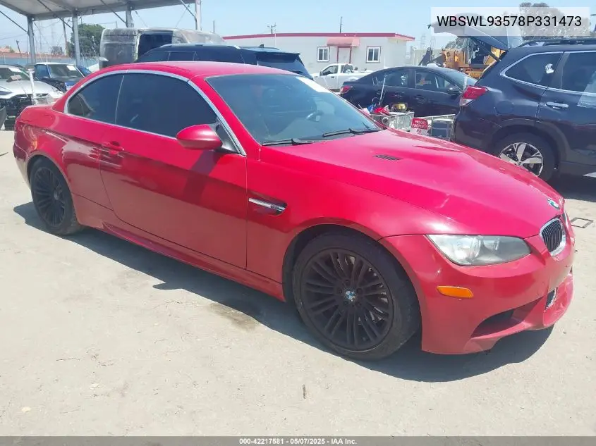 2008 BMW M3 VIN: WBSWL93578P331473 Lot: 42217581