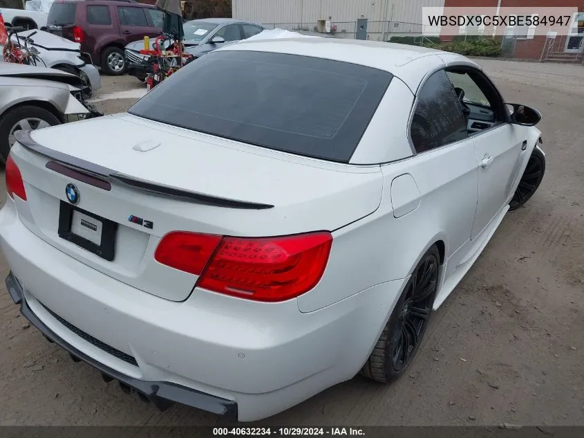 2011 BMW M3 VIN: WBSDX9C5XBE584947 Lot: 40632234