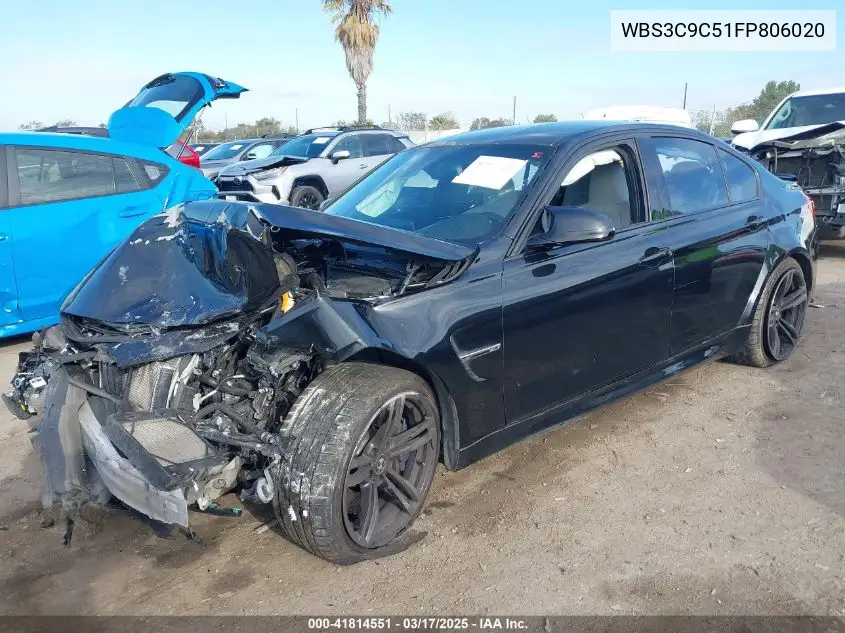 2015 BMW M3 VIN: WBS3C9C51FP806020 Lot: 41814551