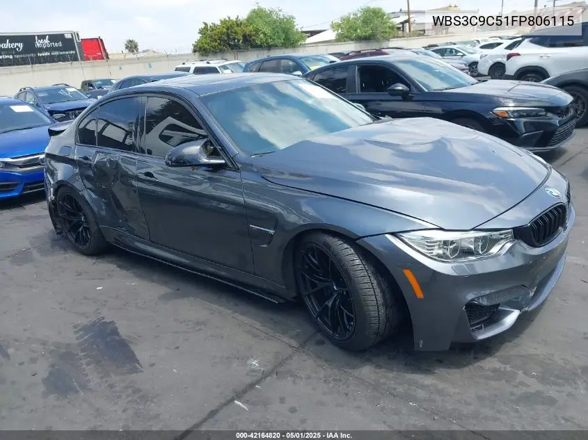 2015 BMW M3 VIN: WBS3C9C51FP806115 Lot: 42164820