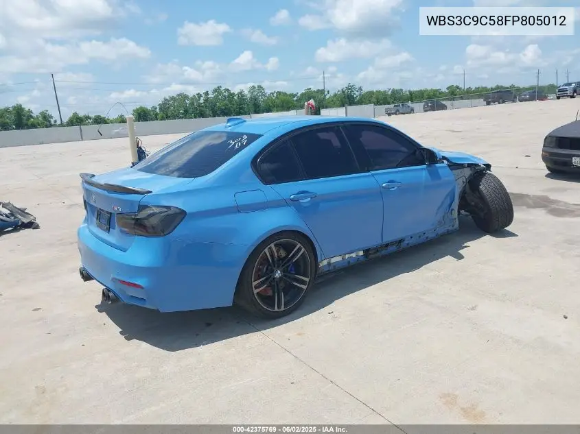 2015 BMW M3 VIN: WBS3C9C58FP805012 Lot: 42375769