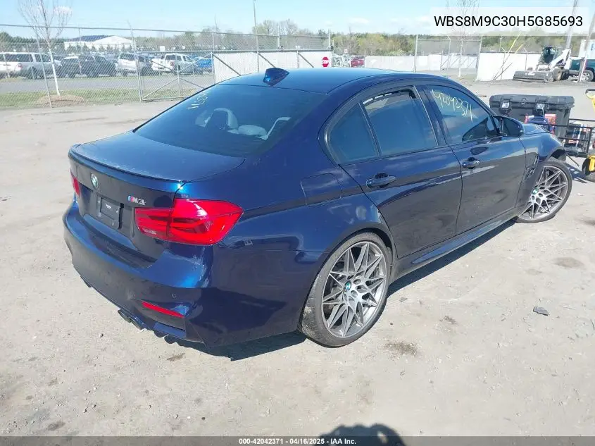 2017 BMW M3 VIN: WBS8M9C30H5G85693 Lot: 42042371
