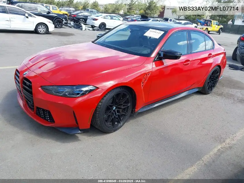 2021 BMW M3 Competition VIN: WBS33AY02MFL07714 Lot: 41896549