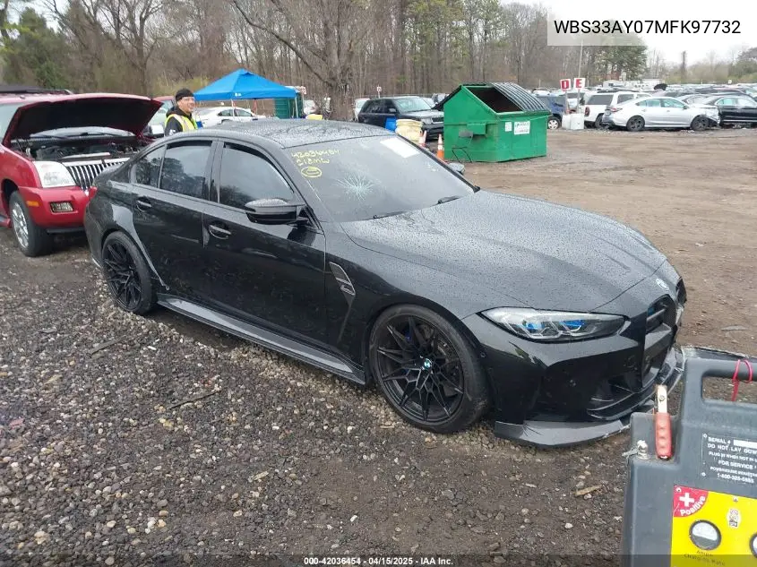 2021 BMW M3 Competition VIN: WBS33AY07MFK97732 Lot: 42036454