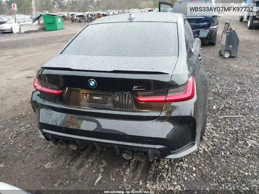 2021 BMW M3 Competition VIN: WBS33AY07MFK97732 Lot: 42036454