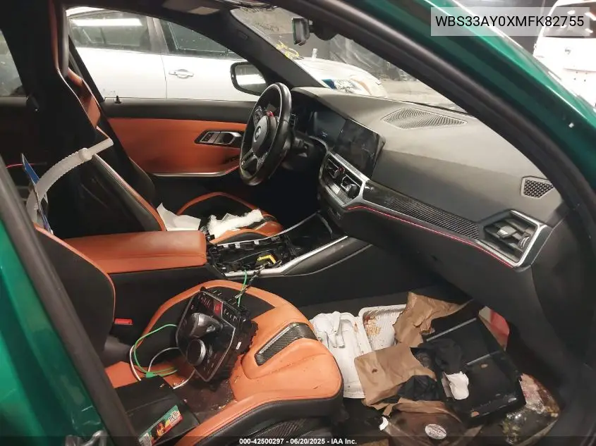 2021 BMW M3 Competition VIN: WBS33AY0XMFK82755 Lot: 42500297