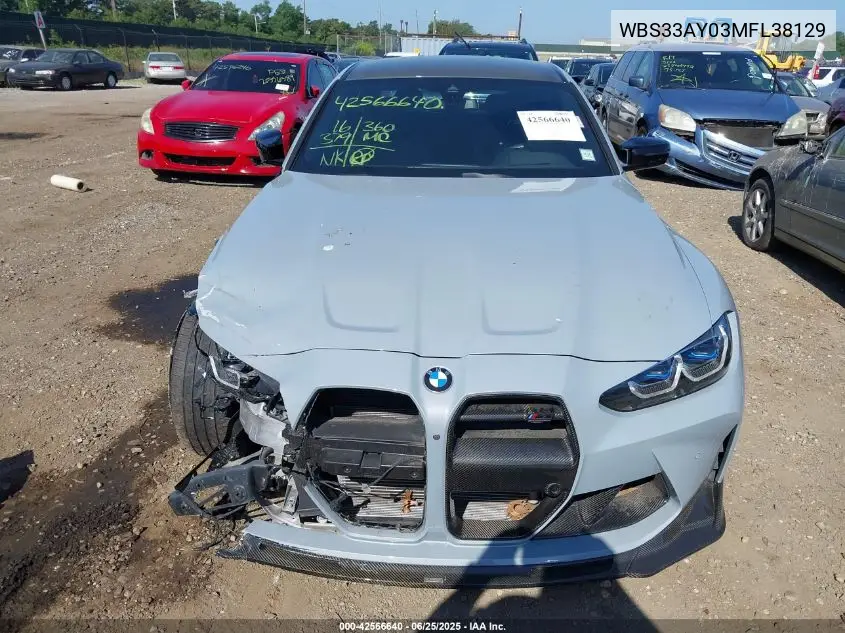 2021 BMW M3 Competition VIN: WBS33AY03MFL38129 Lot: 42566640
