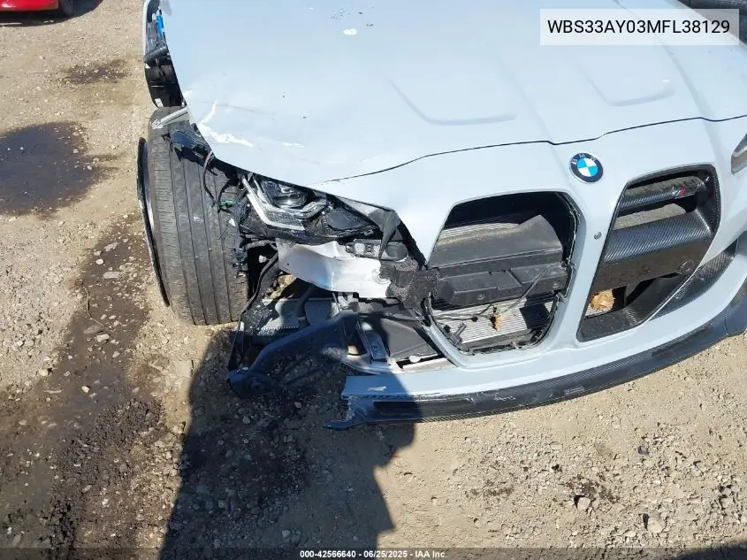 2021 BMW M3 Competition VIN: WBS33AY03MFL38129 Lot: 42566640