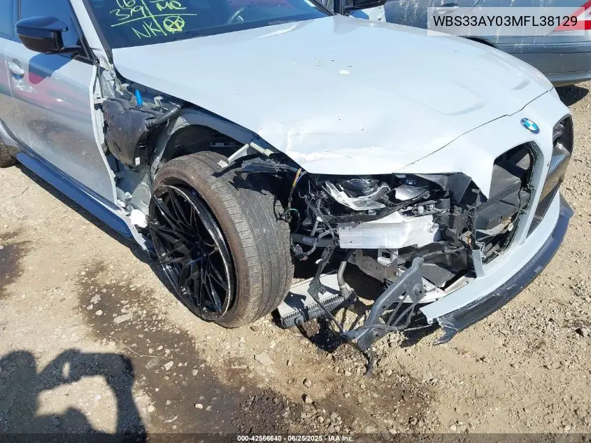 2021 BMW M3 Competition VIN: WBS33AY03MFL38129 Lot: 42566640