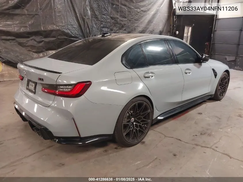 2022 BMW M3 Competition VIN: WBS33AY04NFN11206 Lot: 41286638