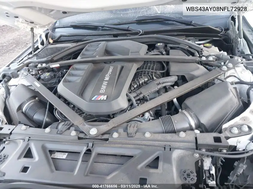 2022 BMW M3 Competition xDrive VIN: WBS43AY08NFL72928 Lot: 41766656
