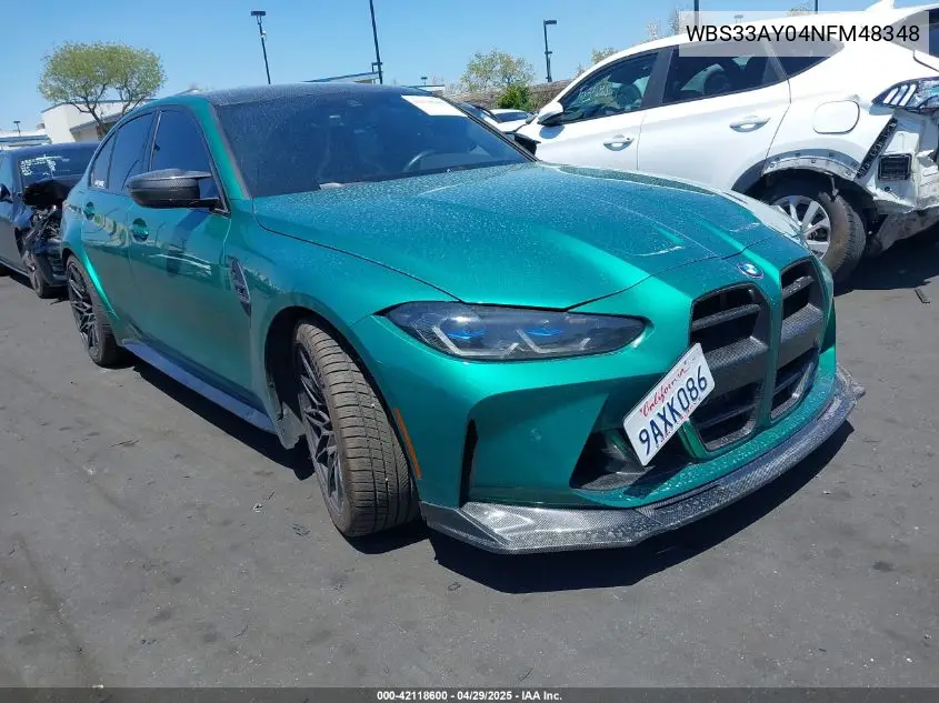 2022 BMW M3 Competition VIN: WBS33AY04NFM48348 Lot: 42118600
