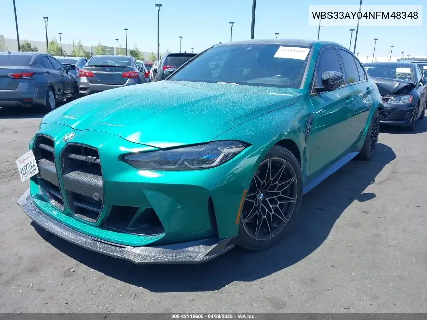 2022 BMW M3 Competition VIN: WBS33AY04NFM48348 Lot: 42118600