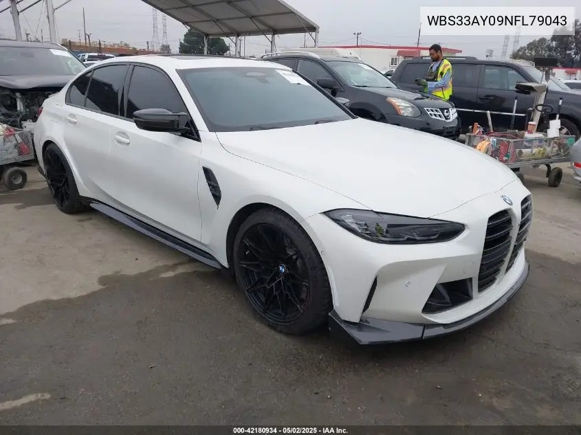2022 BMW M3 Competition VIN: WBS33AY09NFL79043 Lot: 42180934