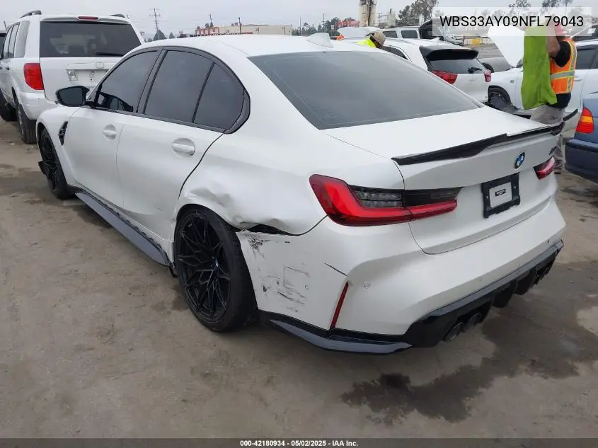 2022 BMW M3 Competition VIN: WBS33AY09NFL79043 Lot: 42180934