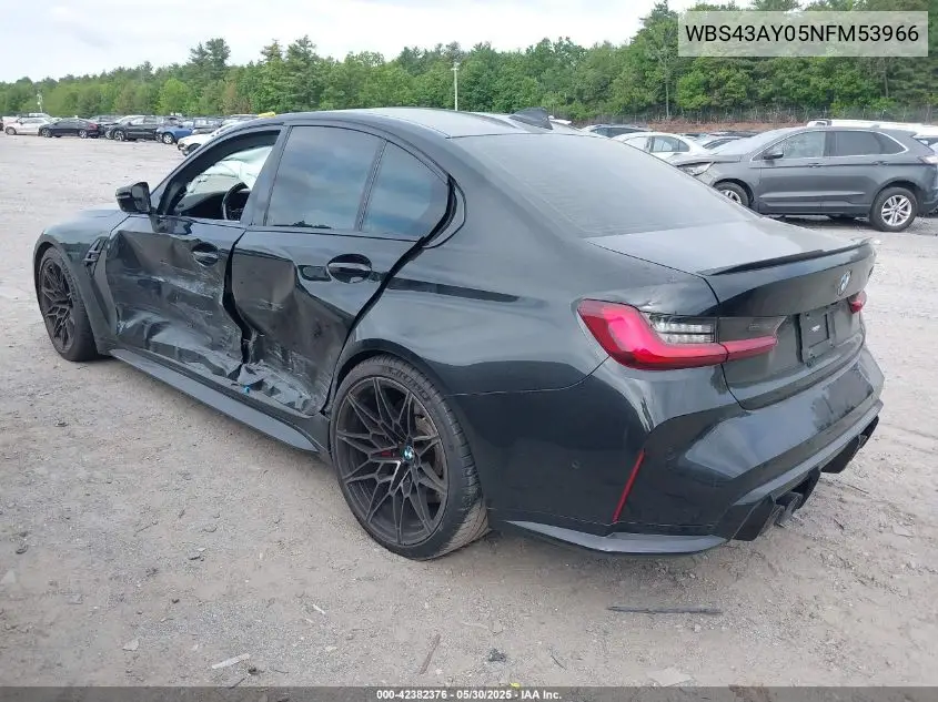 2022 BMW M3 Competition xDrive VIN: WBS43AY05NFM53966 Lot: 42382376
