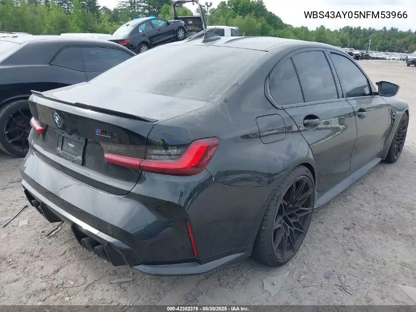 2022 BMW M3 Competition xDrive VIN: WBS43AY05NFM53966 Lot: 42382376