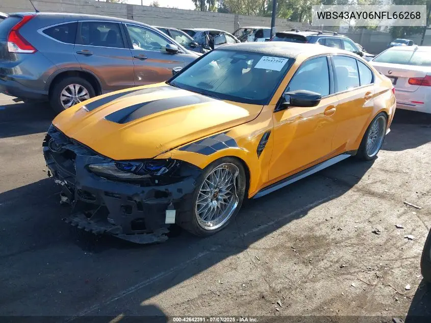 2022 BMW M3 Competition VIN: WBS43AY06NFL66268 Lot: 42642391
