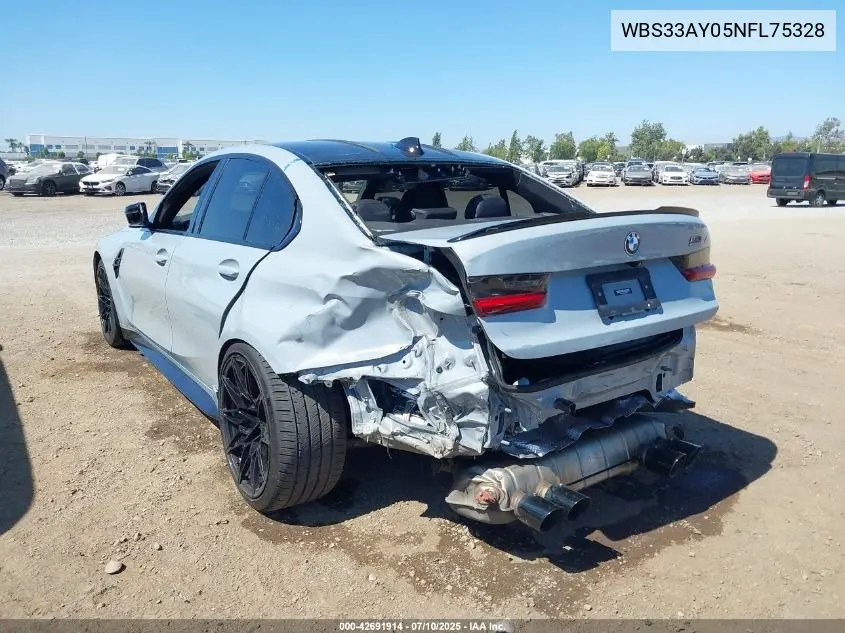 2022 BMW M3 Competition VIN: WBS33AY05NFL75328 Lot: 42691914