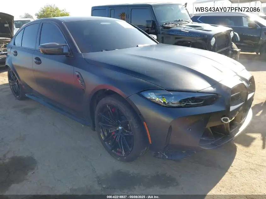 2023 BMW M3 Competition xDrive VIN: WBS43AY07PFN72086 Lot: 42216927