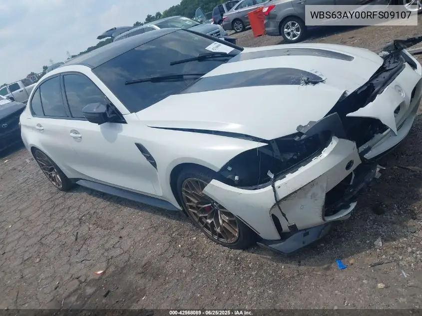 2024 BMW M3 Cs VIN: WBS63AY00RFS09107 Lot: 42568089