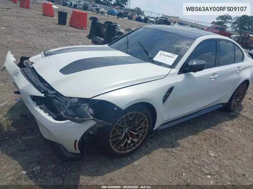 2024 BMW M3 Cs VIN: WBS63AY00RFS09107 Lot: 42568089