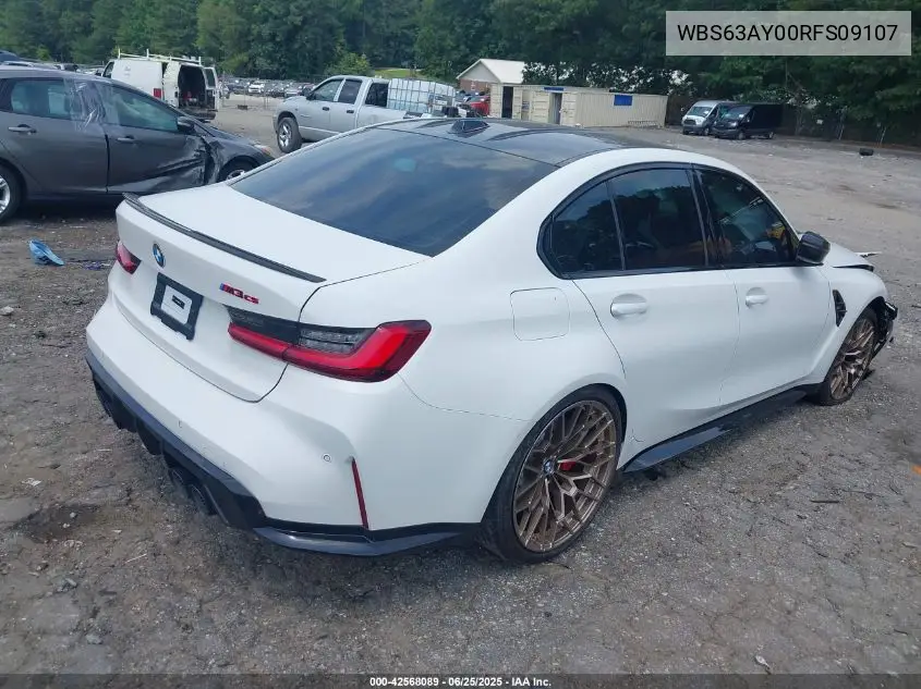 2024 BMW M3 Cs VIN: WBS63AY00RFS09107 Lot: 42568089