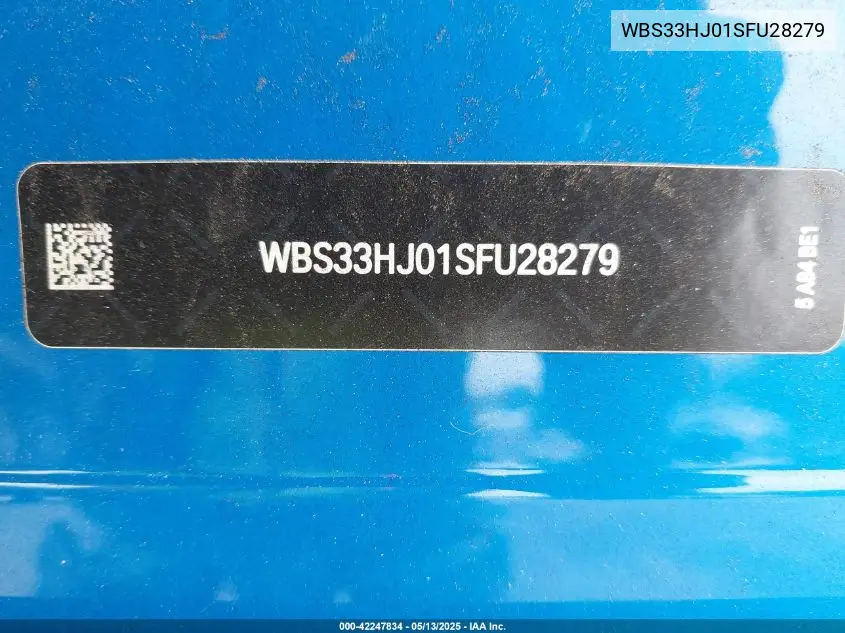 2025 BMW M3 Competition xDrive VIN: WBS33HJ01SFU28279 Lot: 42247834