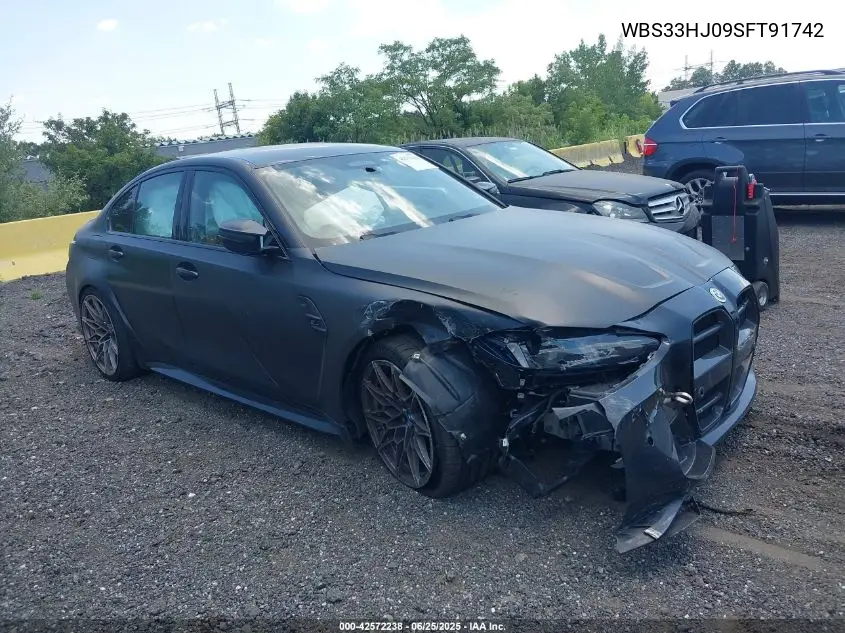 2025 BMW M3 Competition xDrive VIN: WBS33HJ09SFT91742 Lot: 42572238