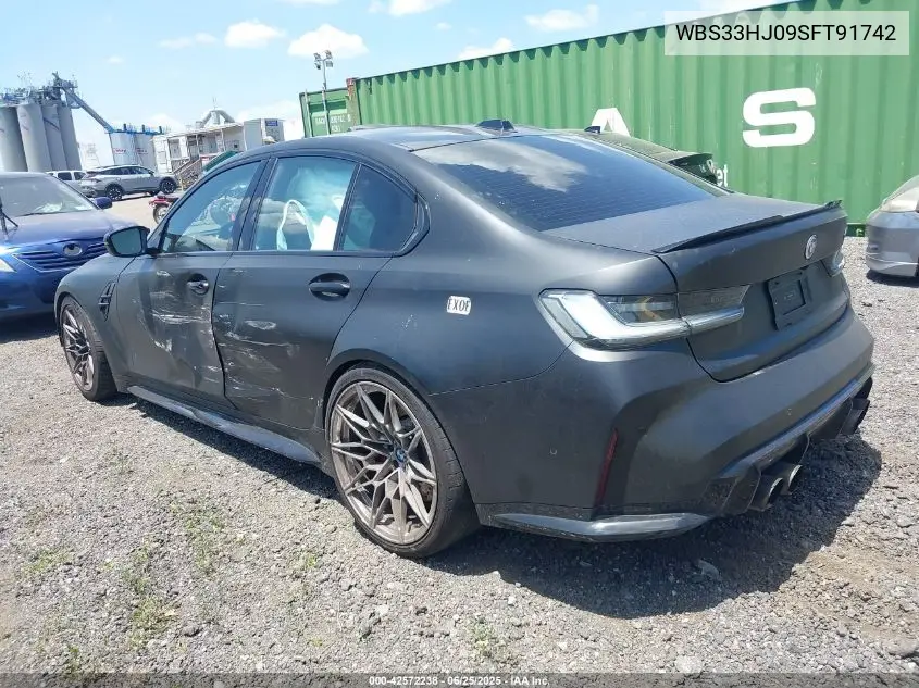 2025 BMW M3 Competition xDrive VIN: WBS33HJ09SFT91742 Lot: 42572238