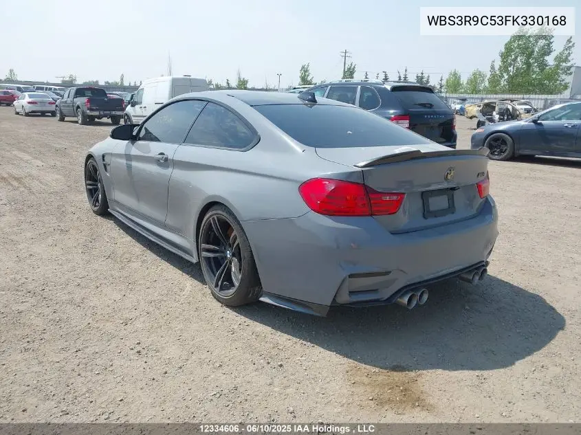 2015 BMW M4 VIN: WBS3R9C53FK330168 Lot: 12334606