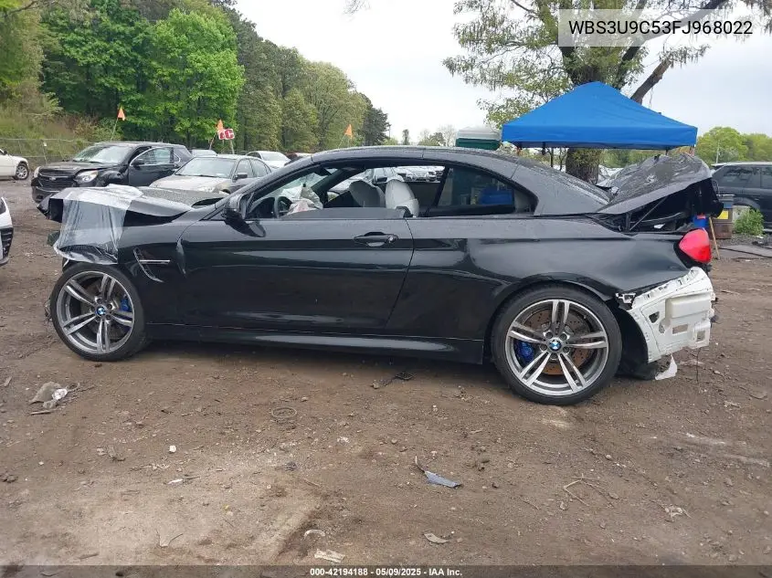 2015 BMW M4 VIN: WBS3U9C53FJ968022 Lot: 42194188