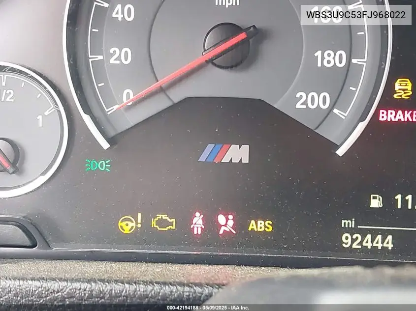 2015 BMW M4 VIN: WBS3U9C53FJ968022 Lot: 42194188